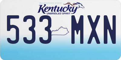 KY license plate 533MXN