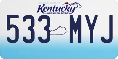 KY license plate 533MYJ