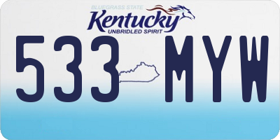 KY license plate 533MYW