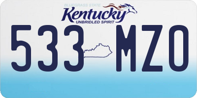 KY license plate 533MZO