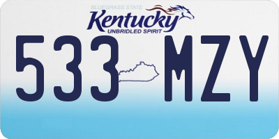 KY license plate 533MZY