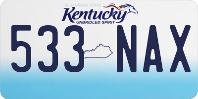 KY license plate 533NAX