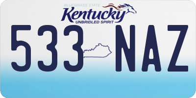 KY license plate 533NAZ