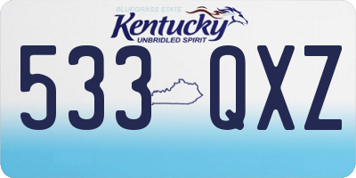 KY license plate 533QXZ