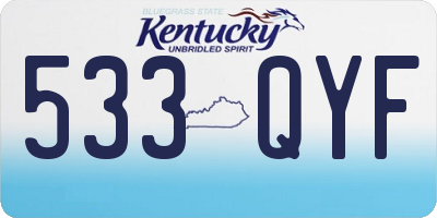 KY license plate 533QYF