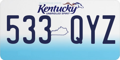 KY license plate 533QYZ