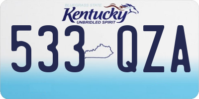 KY license plate 533QZA