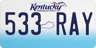 KY license plate 533RAY