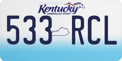KY license plate 533RCL