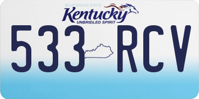 KY license plate 533RCV