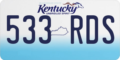 KY license plate 533RDS