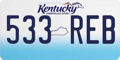 KY license plate 533REB