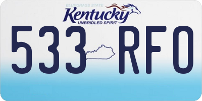 KY license plate 533RFO