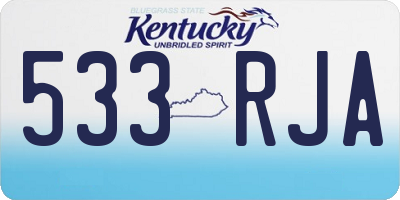 KY license plate 533RJA