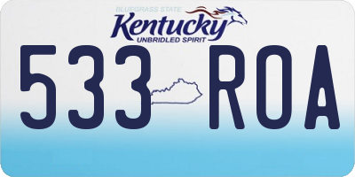 KY license plate 533ROA