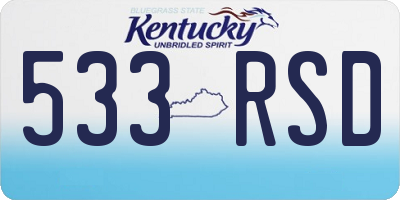 KY license plate 533RSD