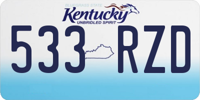 KY license plate 533RZD