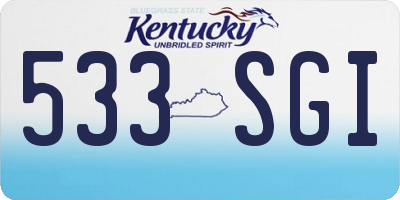 KY license plate 533SGI