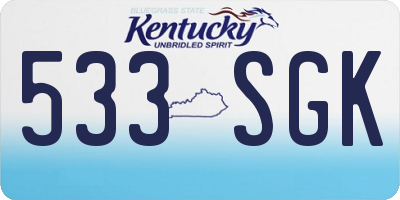 KY license plate 533SGK