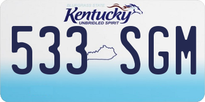 KY license plate 533SGM