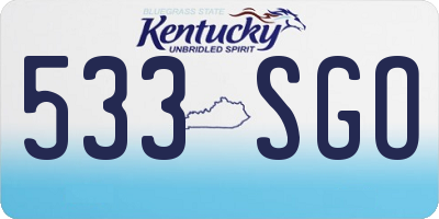 KY license plate 533SGO