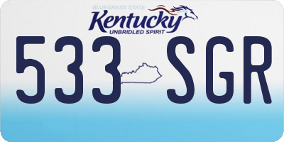 KY license plate 533SGR