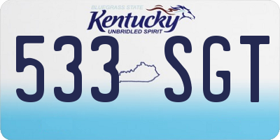 KY license plate 533SGT