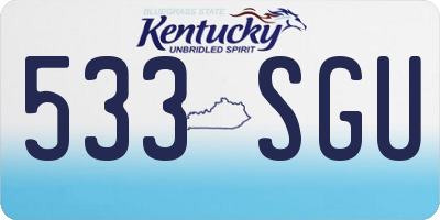 KY license plate 533SGU