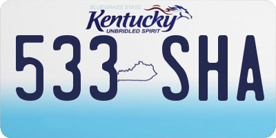 KY license plate 533SHA
