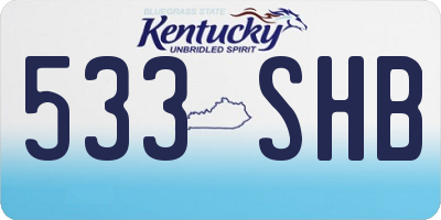 KY license plate 533SHB