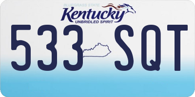 KY license plate 533SQT