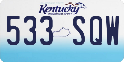 KY license plate 533SQW