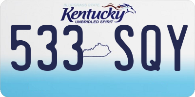 KY license plate 533SQY