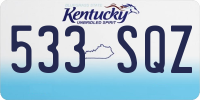 KY license plate 533SQZ