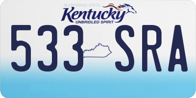 KY license plate 533SRA