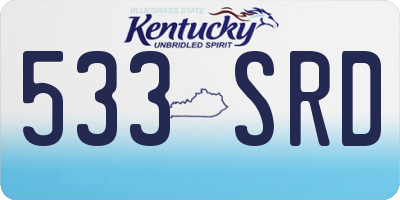 KY license plate 533SRD