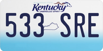 KY license plate 533SRE
