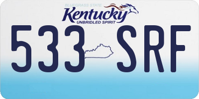 KY license plate 533SRF