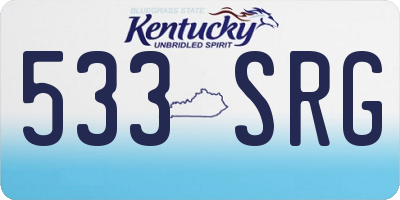KY license plate 533SRG