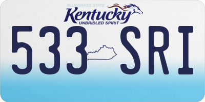 KY license plate 533SRI
