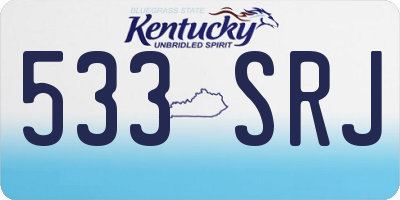 KY license plate 533SRJ