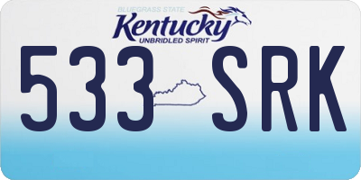 KY license plate 533SRK