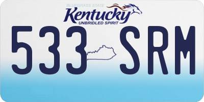 KY license plate 533SRM