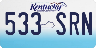 KY license plate 533SRN