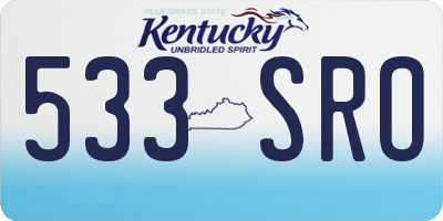 KY license plate 533SRO