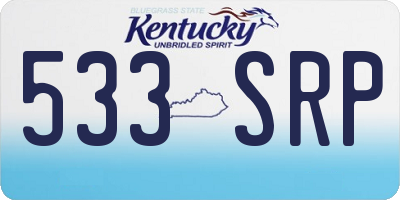 KY license plate 533SRP