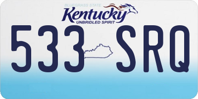 KY license plate 533SRQ