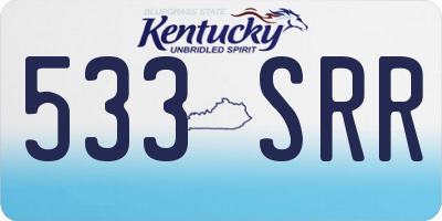 KY license plate 533SRR