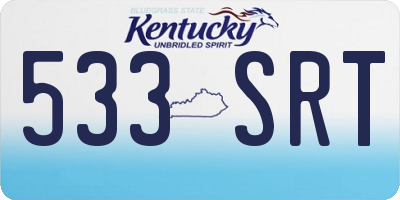 KY license plate 533SRT