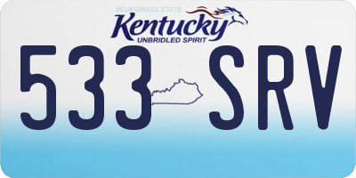 KY license plate 533SRV